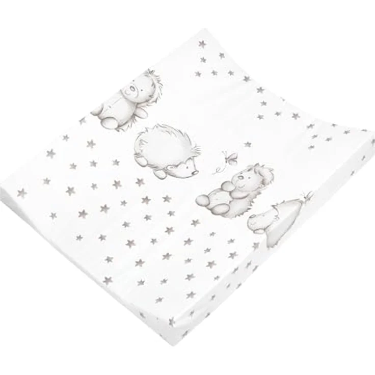 Julius Zöllner® 2-Keil Wickelauflage 60x71 cm - weiche Wickelunterlage - Baby Wickeltischauflage - Folie, wasserdicht & abwischbar - Made in Germany - OEKO-TEX Standard 100 - Igelfamilie – Bild 2