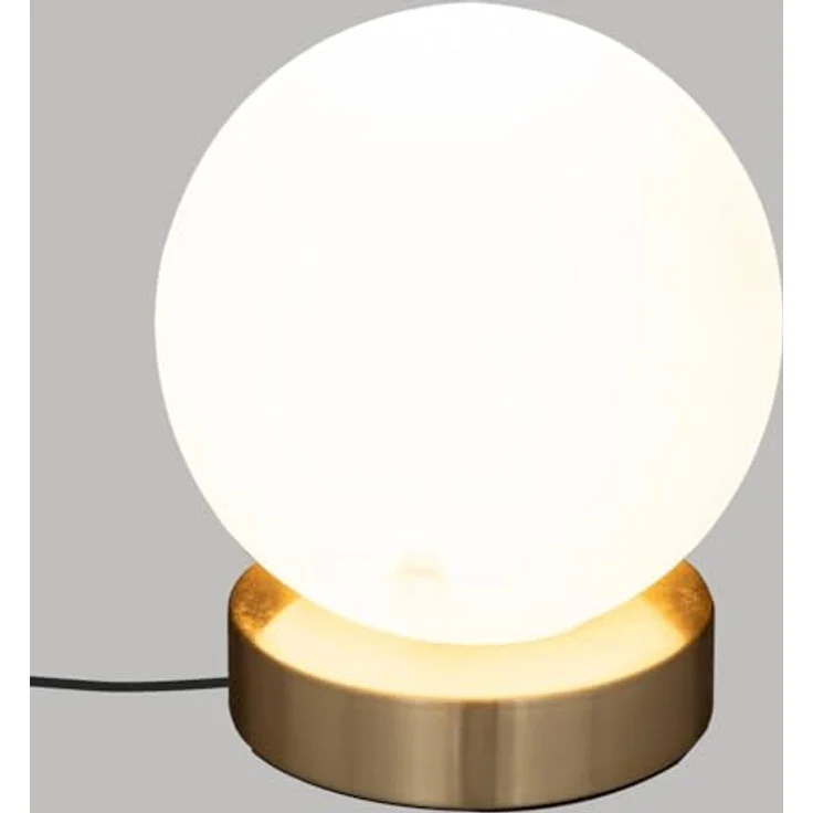 Atmosphera Kugellampe Dris Dore H16, Nachttischlampe aus Glas und Eisen, 15 cm Durchmesser, weiß – Bild 3