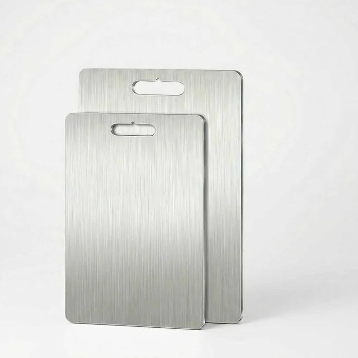 Hermia Concept 'Huhu878' Edelstahl-Schneidebrett-Set (2-teilig), Silber, 24 x 34 cm – Bild 3