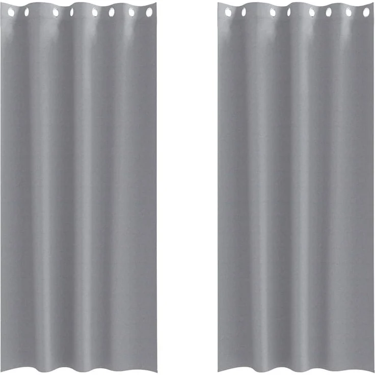 vidaXL Verdunkelungs-Vorhänge mit Ringen 2 stk. Hellgrau 225 x 140 cm 4107345 – Bild 1
