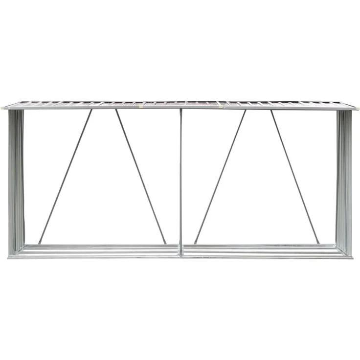 vidaXL Brennholzlager Verzinkter Stahl 330x84x152 cm Braun 47084 – Bild 3