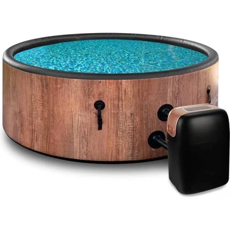 COIL Aufblasbarer Whirlpool SPA, Hydromassage mit 129 Düsen, für 4 Personen, 150 cm, Oak – Bild 2
