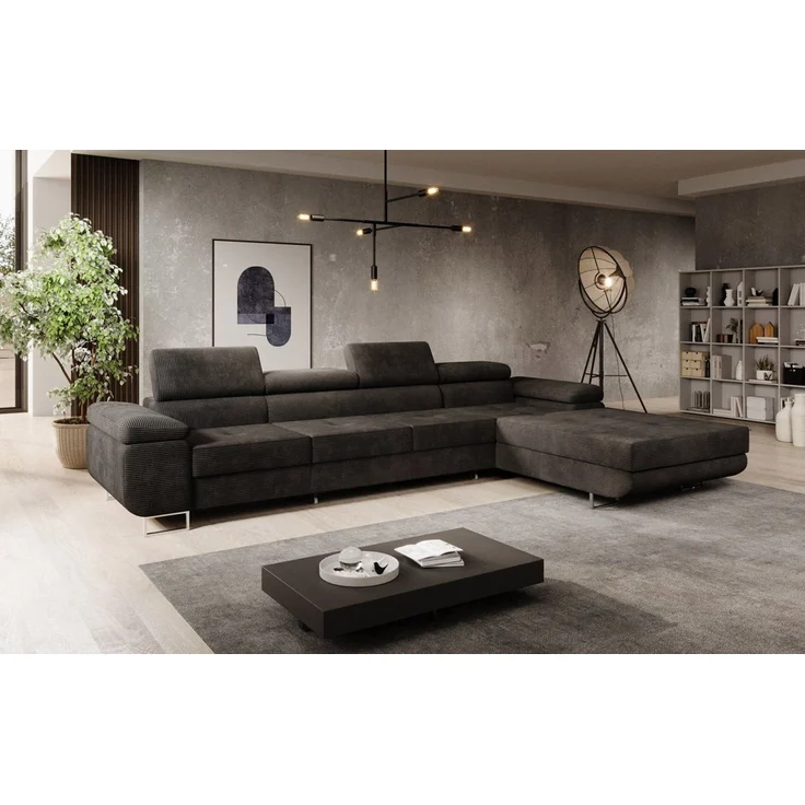 Luxusbetten24 Schlafsofa Designer Sofa Calvera Maxi, in Cord mit Schlaf- und Klappfunktion – Bild 2