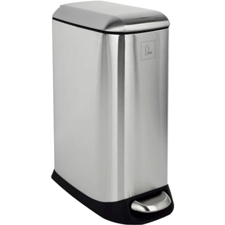 SVITA Mülleimer TS12, Treteimer, 12L, Softclose-Funktion, Edelstahl, Silber – Bild 2