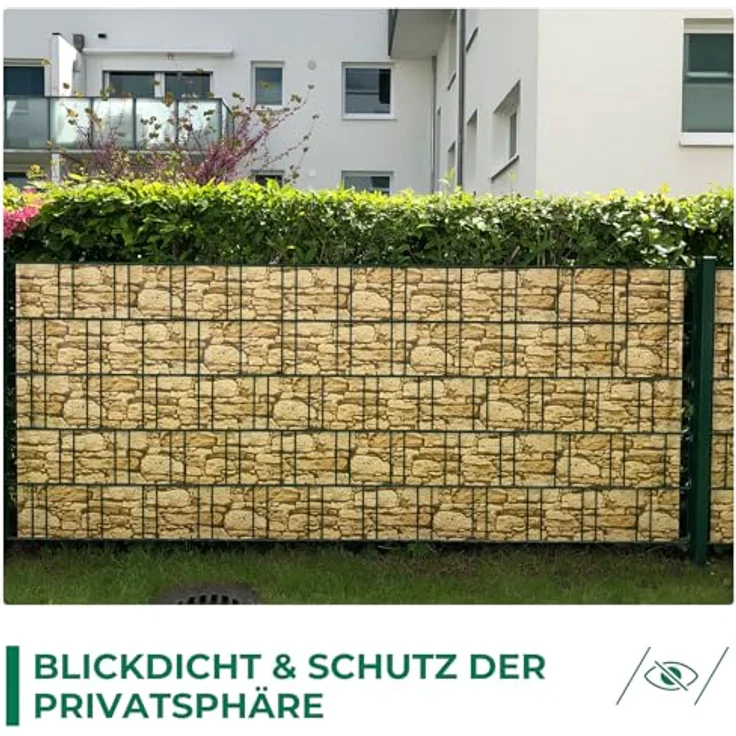 Sichtschutzstreifen Zaun 35 m x 19 cm inkl. 20 Clips, Sichtschutz Zaunfolie PVC Sichtschutzstreifen Doppelstabmatten für Gartenzaun, Balkon/Diverse Farben – Bild 6