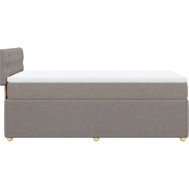 vidaXL Boxspringbett mit Matratze Taupe 100x200 cm Stoff 3287378 – Bild 5