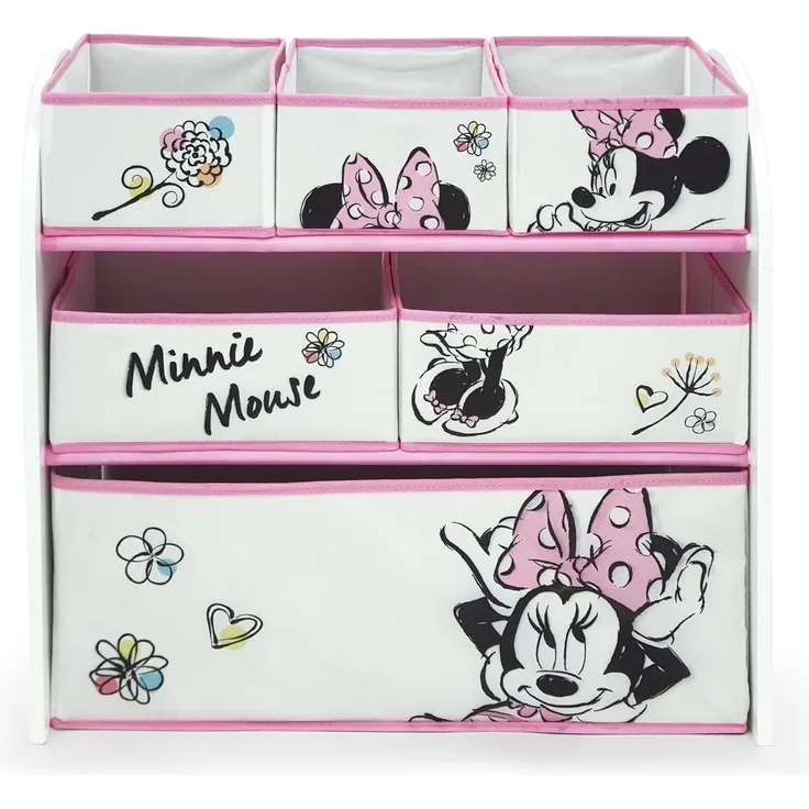 Disney 'Minnie Mouse' Kinderregal, rosa, inkl. 6 Stoffschubladen