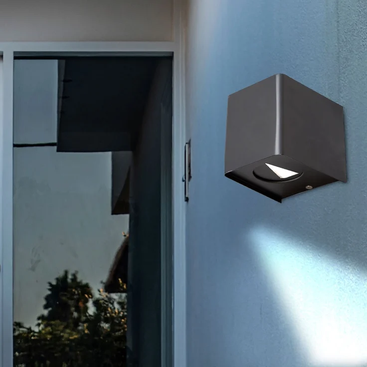 LED Außen-Wandleuchte, schwarz, H 11,5 cm – Bild 3
