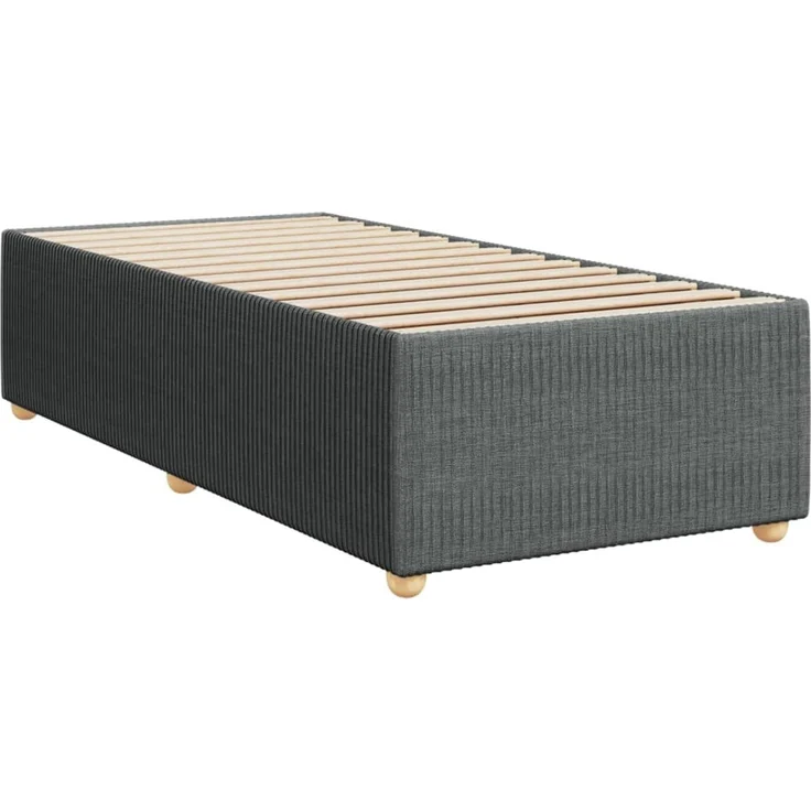 vidaXL Boxspringbett mit Matratze Dunkelgrau 80x200 cm Stoff 3289591 – Bild 9