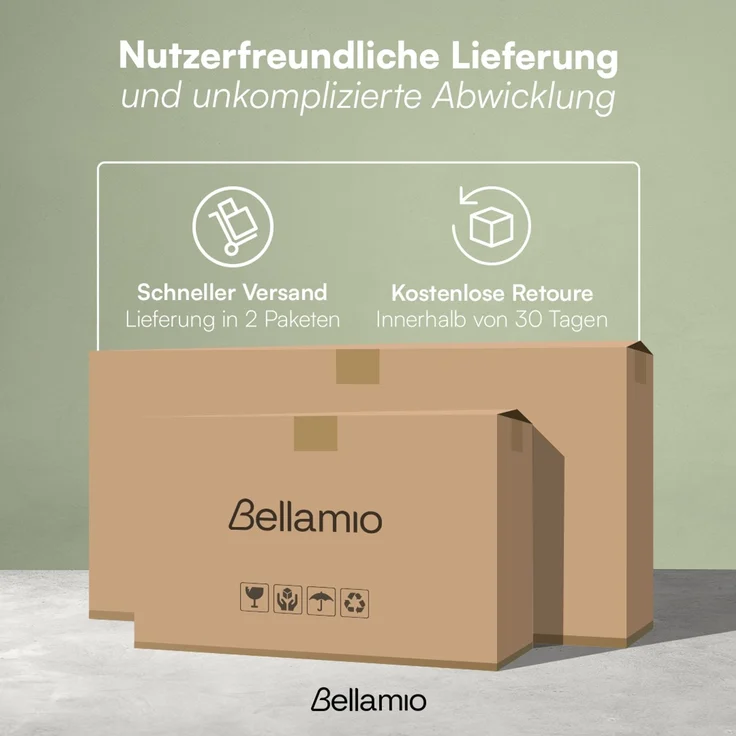 Bellamio 'Livny' Schreibtisch mit 5 Schubladen, beidseitig montierbar, weiß Hochglanz, 80x53x110 cm, Computertisch mit Stauraum, Bürotisch mit Push-to-open, geeignet als Schminktisch – Bild 9