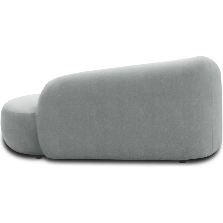 DOMO. collection Recamiere 700013, Liege mit Zierkissen, oval, Füße mit Filzgleitern, Chaiselongue, Sofa, Polstergarnitur, 183 x 105 x 75 (BxTxH), grau – Bild 8