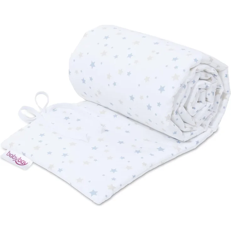 babybay Nestchen Piqué passend für Modell Boxspring XXL, weiß Sternemix sand/azurblau