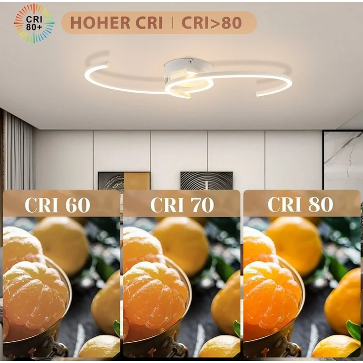 Nettlife LED Deckenleuchte Wohnzimmer 2-Ringen Schwarz/Weiß Modern 24W Deckenlampe 3000K Metall, 330° Drehbarer, LED fest integriert, Warmweiß, Deckenleuchten für Schlafzimmer Flur Küche Büro – Bild 2