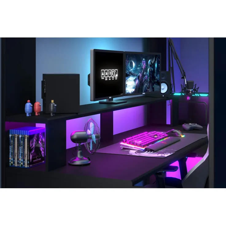 Parisot Hochbett Gaming "Online 1"mit Gamingtisch Weiß
