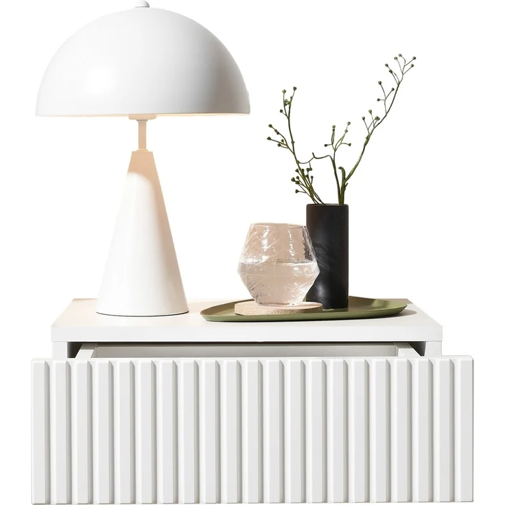 Nachtkommode >TABONI< hängend, 1 Schublade, in weiß - 42x14x30cm (BxHxT) – Bild 8