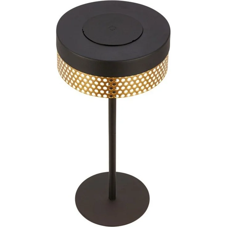 BRILONER - LED Tischlampe kabellos IP44 mit Touch, dimmbar, Akku tauschbar, Nachttischlampe, Leselampe, LED Lampe, Dekolampe, Tischleuchte, Akkulampe, Outdoor Lampe, 16x35 cm, Schwarz-Gold – Bild 1
