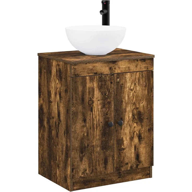 vidaXL Waschbeckenschrank Geräucherte Eiche 54 x 41 x 100 cm 3404218 – Bild 2