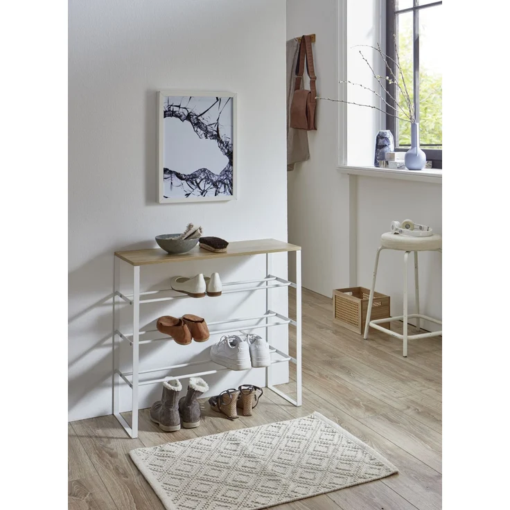 Schuhregal Susi mit 4 Ebenen - Offenes Schuhregal aus Holz und Metall – Bild 2