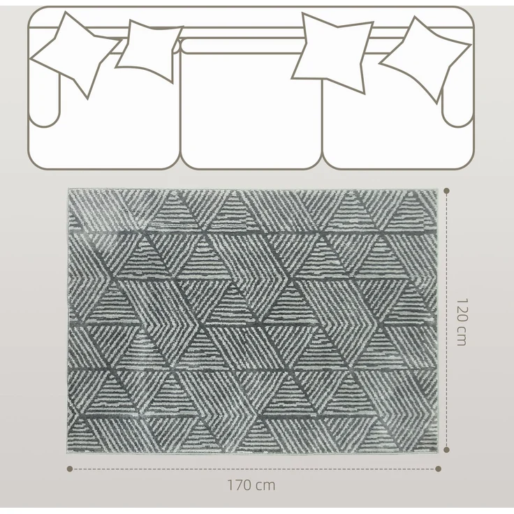 Teppich Wohnzimmerteppich im Modern Stil, waschbarer Flächenteppich 150 x 80 cm Dunkelgrau--Dunkelgrau--1.5x120x170cm--CHENHAONING – Bild 5