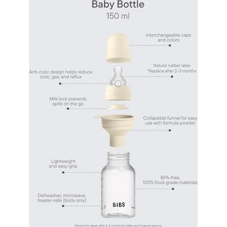 Bibs Flasche - Slow Flow - 150 ml - Silicone - Sag – Bild 3