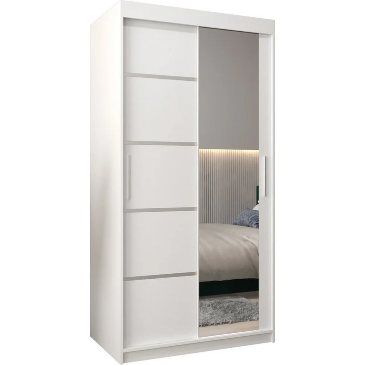 ABIKS MÖBEL Schwebetürenschrank Verona 2 Schlafzimmerschrank, mit Spiegel, Kleiderstange und Regalen – Bild 1