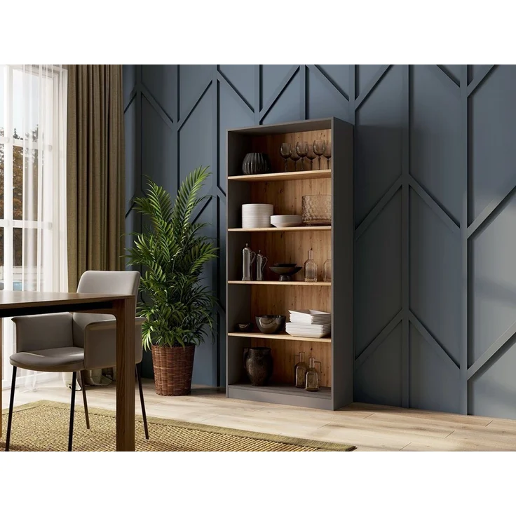 ibonto BÜCHERREGAL Laminierte HANDWERKLICHE EICHE Erhältlich in verschiedenen Größen (H 182 x T 30 x B 80 cm) – Bild 2