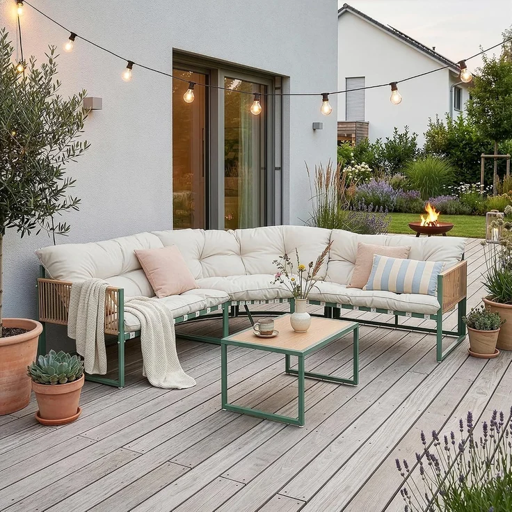 Loungeset Karg Grün/Beige [casa. pro] – Bild 1