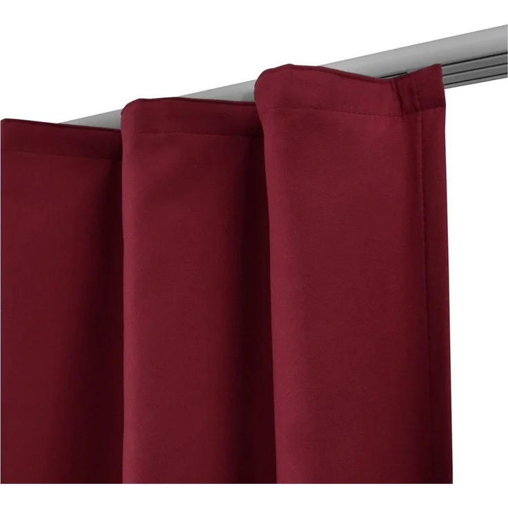 Beautissu Vorhang 2er Set Thermovorhang Gardine Rot Amelie TK, 140x245cm, Vorhang isolierend Kälte- & Hitzeschutz Universalband Verdunkelnd – Bild 2