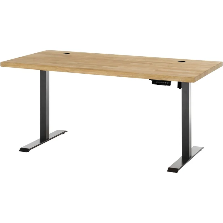 Elektro-Schreibtisch Pronto / Toulouse 2, Schwarz, Holzfarben – Bild 1