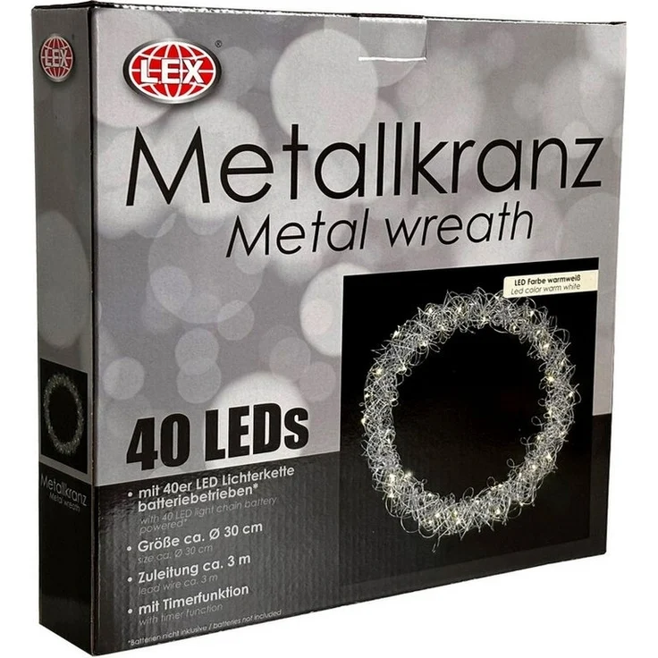 LED Hängekranz / Türkranz LED Kranz Tischkranz Ø30cm warmweiß – Bild 2