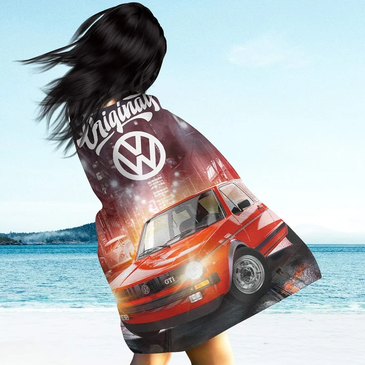 Wohndecke VW Volkswagen Golf GTI 088 130x170 cm Kusecheldecke Fleecedecke, BERONAGE, passend zur Bettwäsche, ideal für Sofa, Couch, Bett, Auto, Camping – Bild 3
