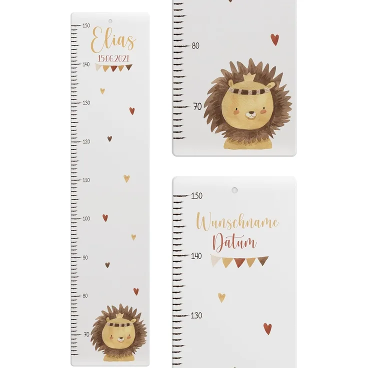 KIDSMOOD - Messlatte für Kinderzimmer Personalisiert, 70-140 cm - Messlatte Kinder Holz personalisiert Mit Namen für Baby- & Kleinkinderzimmer - Individuelles Geschenk für Kinder und Babys zum Geburt