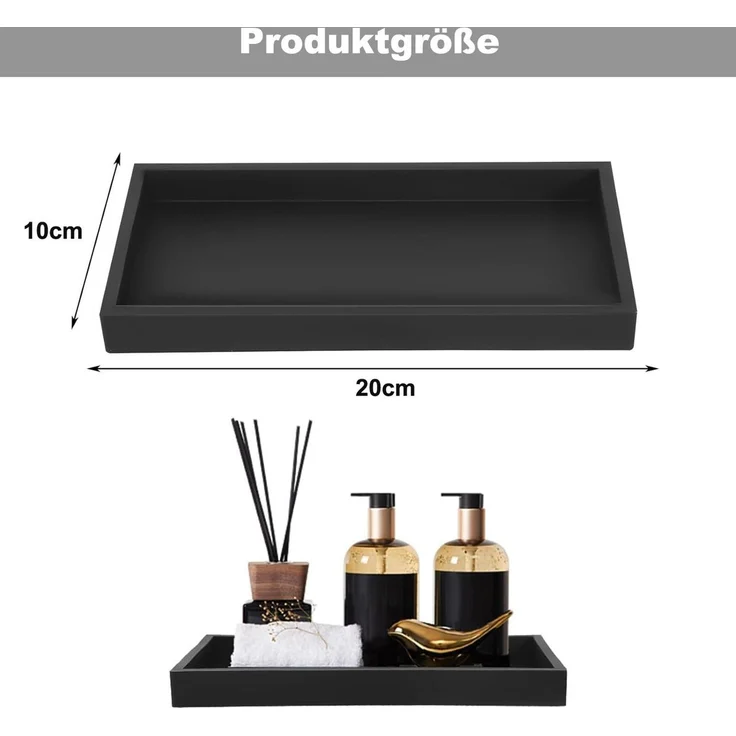 Agger Dekotablett Silikon Dekotablett Badezimmer – Rutschfestes Ablagetablett (1 St), für Waschbecken, Badewanne & Küche, Aufbewahrungstablett – Bild 4