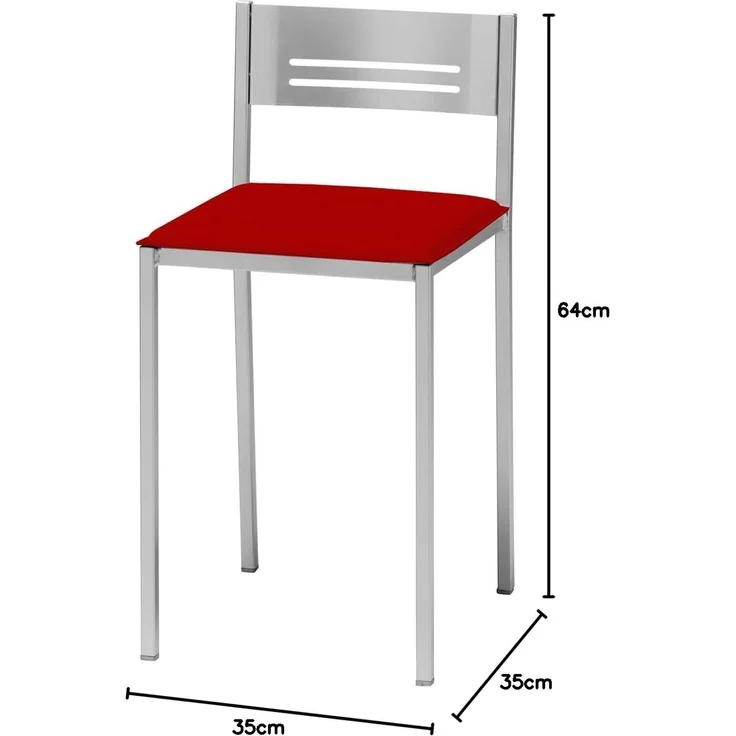 ASTIMESA Zwei Küchenhocker mit Rückenlehne aus Kunstleder, Rot, Sitzhöhe 45 cm – Bild 2