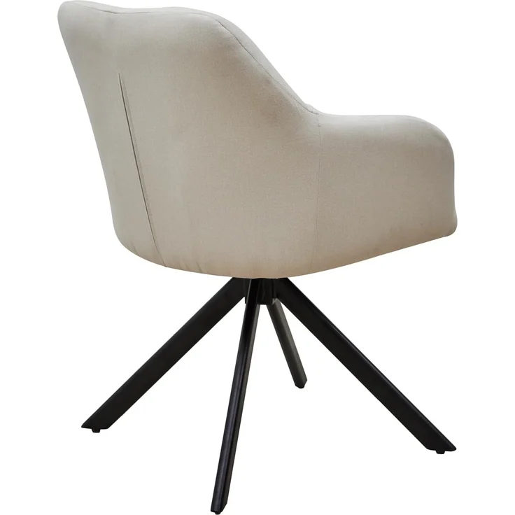 SVITA Esszimmerstuhl SORA, 360° drehbar, dick gepolstert, Stahlbeine, Stoffbezug, Beige – Bild 6