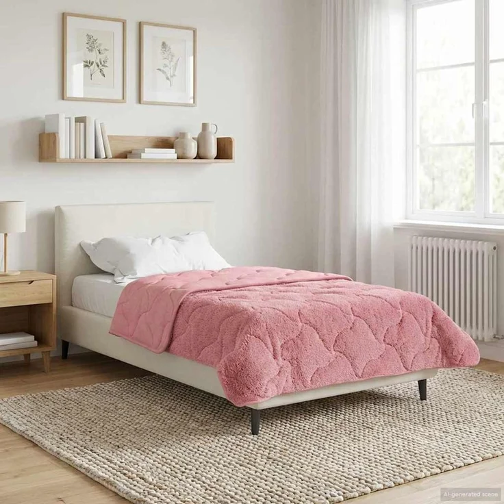 vidaXL Winterbettdecke 140 x 220 cm Winter Rosa Atmungsaktiv 42026338 – Bild 4