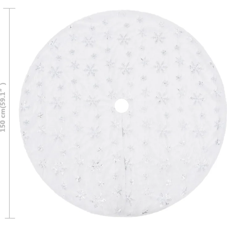 vidaXL Luxus-Weihnachtsbaumrock Weiß 150 cm Kunstfell 330274 – Bild 5