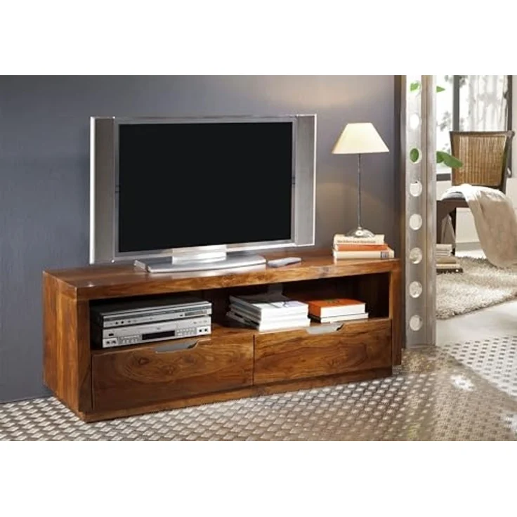 TV-Board Sheesham 140 x 45 x 50 walnuss lackiert DUKE #122 – Bild 5