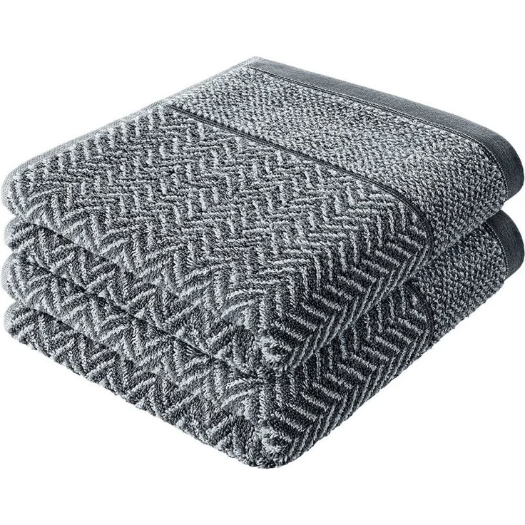 herzbach home Duschtücher Italiana 70x140 cm, (2-St), 500g/m², Premium-Qualität, 100% Baumwolle, gemustert – Bild 1