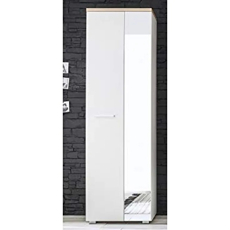 Garderobenschrank >Greifswald< in Weiß - 60x198x38cm (BxHxT)
