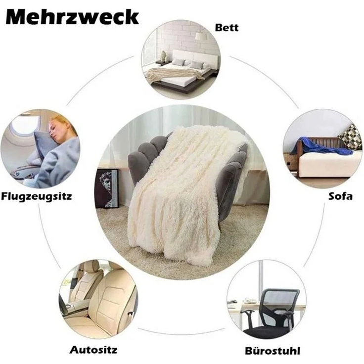 Wohndecke Kuscheldecke Flauschig,Ultraweiche Fleecedecke Leichte Warme Sofadecke, TUWENA, Wohn Kuscheldecke, Gemütliche Couchdecke, Atmungsaktiv & Pflegeleicht – Bild 4