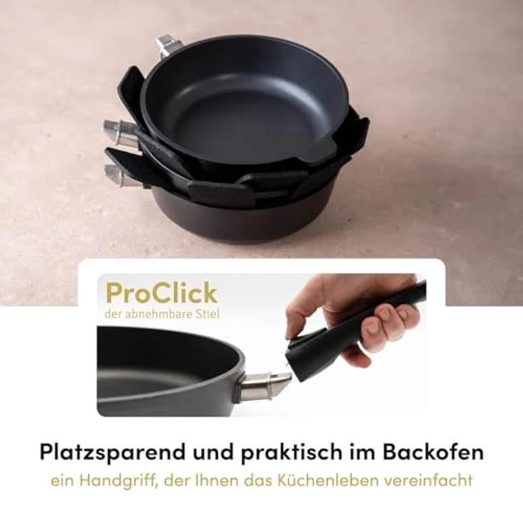 Hoffmann Germany STONIQ Viereckpfanne 28×28 cm, PFAS-frei mit Glasdeckel, Induktion, abnehmbarer Griff, backofenfest bis 300°C, 2,4 l – Bild 8