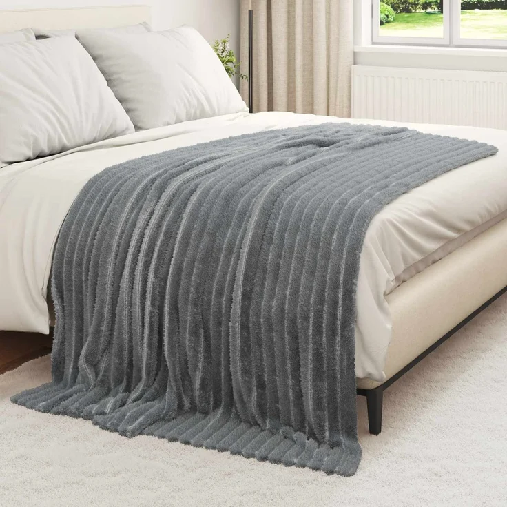 vidaXL Wohndecken 6 stk. Dunkelgrau 200 x 150 cm 4.75 kg Fleece 42016874 – Bild 3