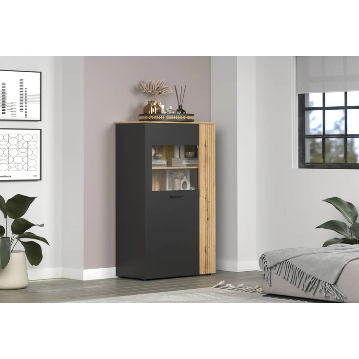 Highboard Avila in grau und Eiche Evoke 90 x 146 cm – Bild 10