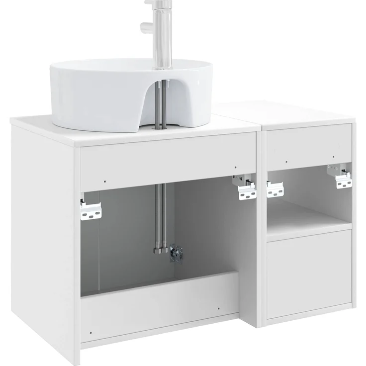 vidaXL Badezimmerschrank-Set 2 stk. Hochglanz Weiß 79,5 x 44,5 x 82 cm 3404078 – Bild 6