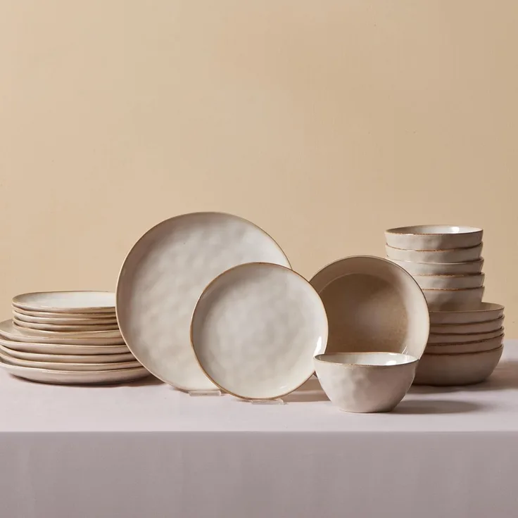 Karaca Geschirr-Set Aria Reactive Geschirrset für 6 Personen, 24 Teile, Beige