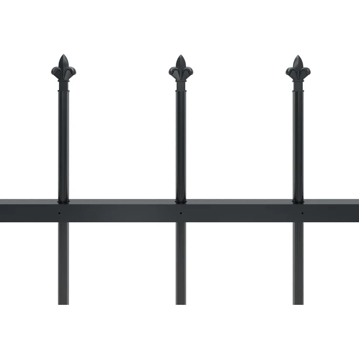 vidaXL Gartenzaun Woerden mit Speerspitze Stahl 181x120 cm Schwarz 144926 – Bild 4