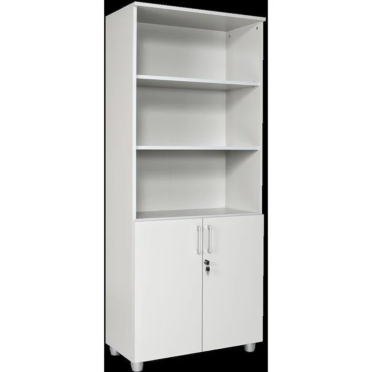 Schreibtisch Set 1 Nuvi, grau Dekor, Bestehend aus: Schreibtisch180 cm, Rollcontainer 3 Schübe & Aktenschrank 190 cm hoch – Bild 2