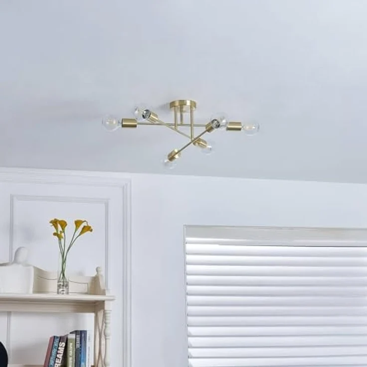 Lindby Deckenleuchten Aloria, Metall, Gold / Messing IP20, 6x15 W LED – Bild 3