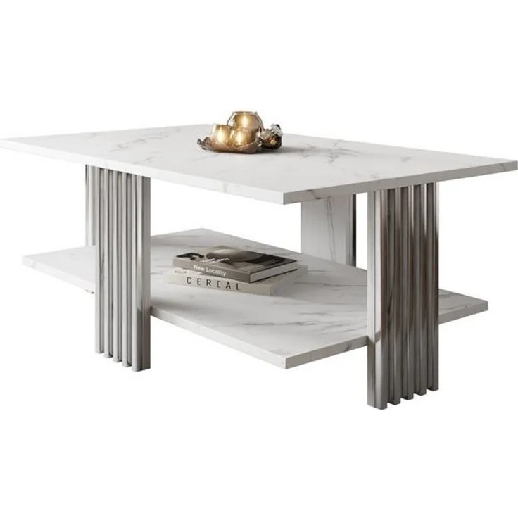 Lookway Couchtisch SAPHIRA SILVER mit Ablage – Bild 4